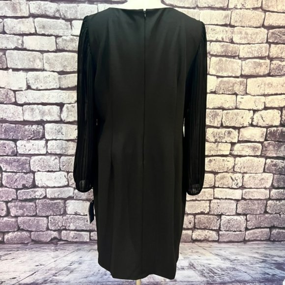 Donna Ricco NWT Black Long Sleeve Dress Size 14 - Picture 6 of 9